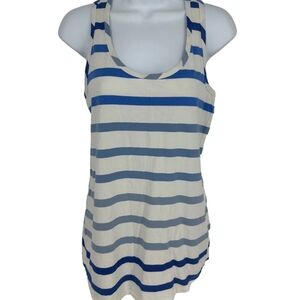 CAbi Blue and White Striped Tank Top